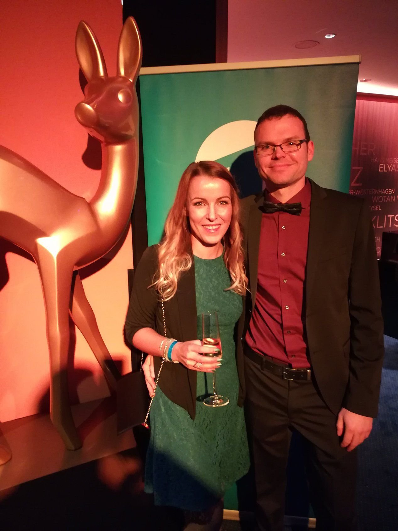 Die beiden Dessau-Roßlauer im Saal am Potsdamer Platz, wo der Bambi verliehen wurde.