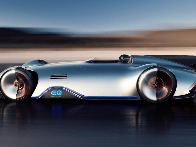 Der elektrische Mercedes EQ Silver Arrow mit 550 kW/750 PS. Foto: Daimler AG