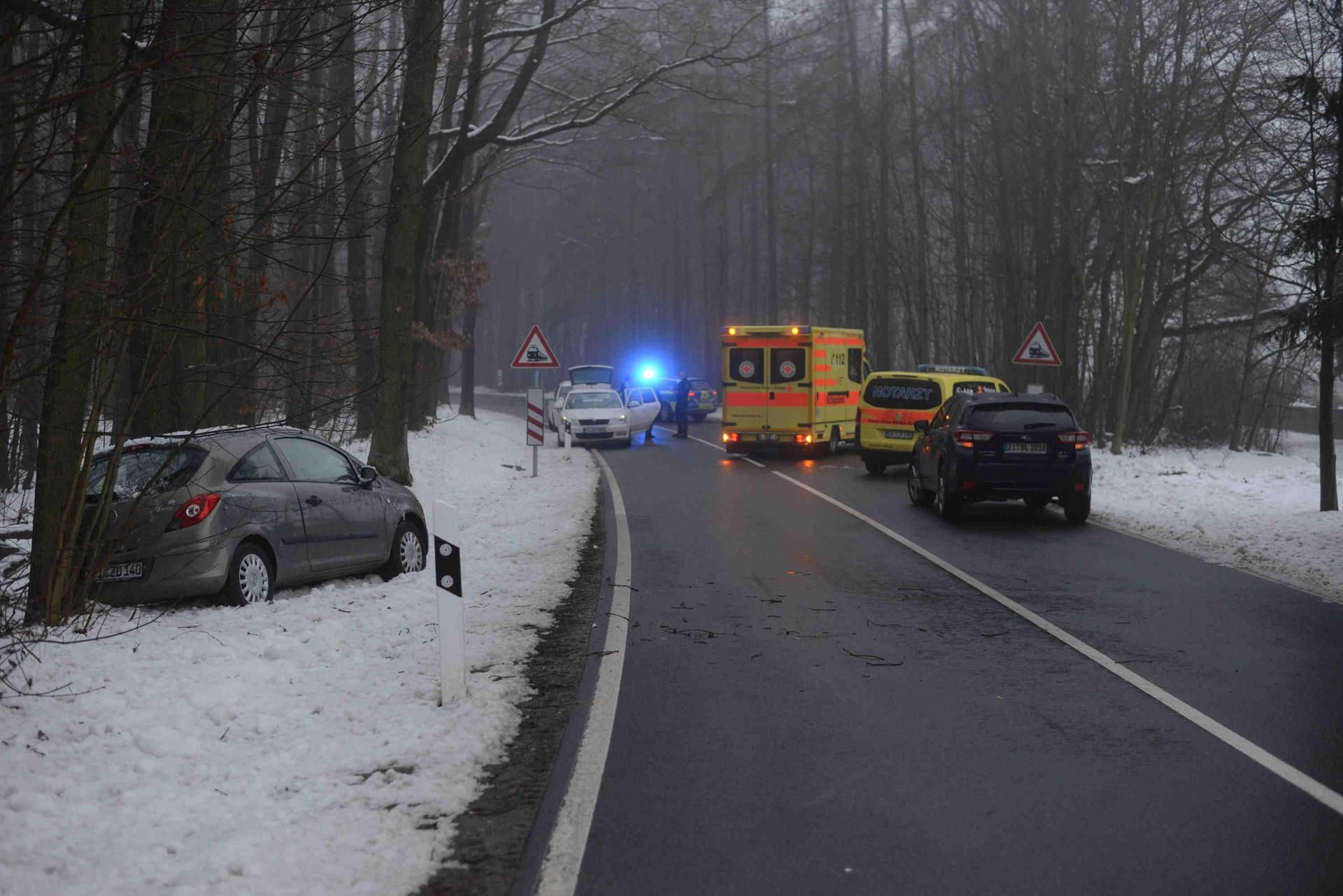 Ein Mann wurde bei dem Unfall in Olbersdorf schwer verletzt.