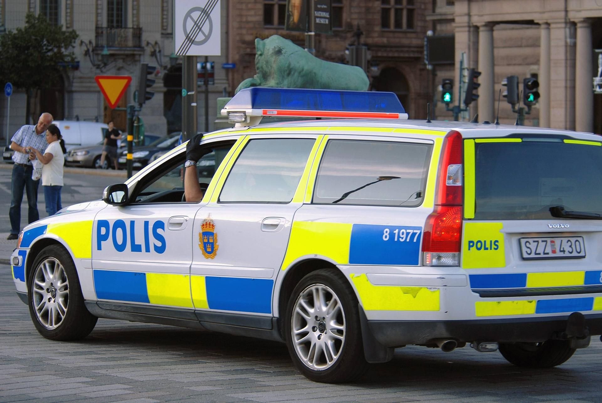 Ein Polizeiauto in Stockholm. (Symbolbild)