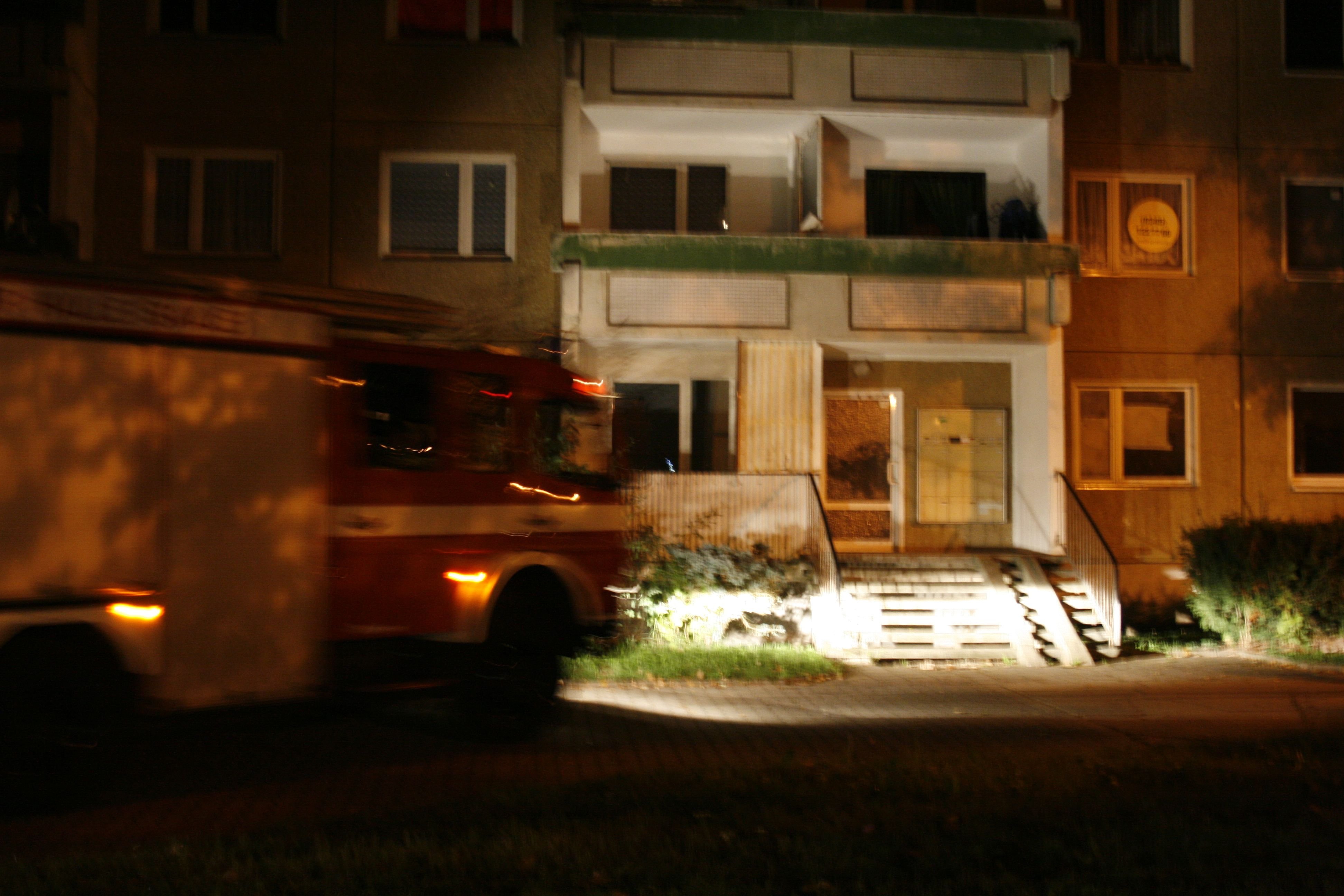 In der Telemannstraße in Halle brannte ein Fahrrad in einem Treppenhaus.
