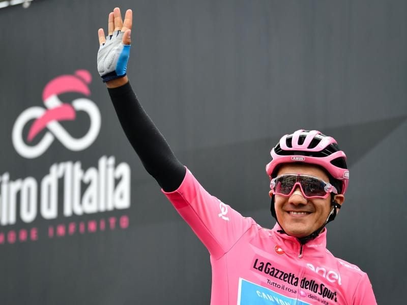 Hat seinen Vorsprung im Kampf um das Rosa Trikot weiter ausgebaut: Richard Carapaz. Foto: Massimo Paolone/Lapresse/Lapresse via ZUMA Press