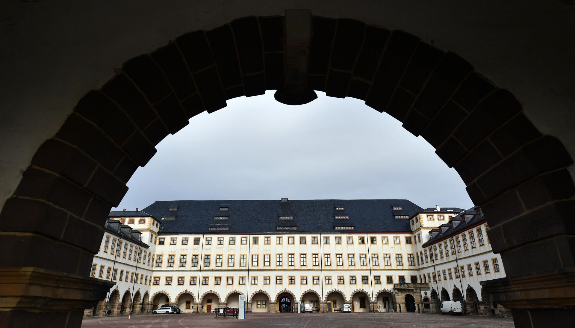 Der Innenhof von Schloss Friedenstein: Erstmals nach dem spektakulären Diebstahl vor gut 40 Jahren in Gotha werden fünf hochkarätige Gemälde in Berlin präsentiert.