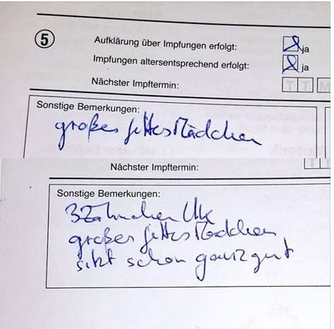 Diese Notiz eines Kinderarztes sorgte im Netz für Verwirrung. Und dann für einen Lacher.