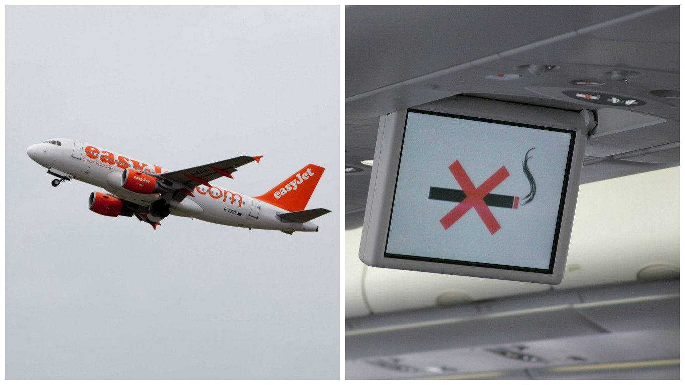 Rauchen verboten: Eine Passagierin zündete sich trotzdem eine Zigarette an.