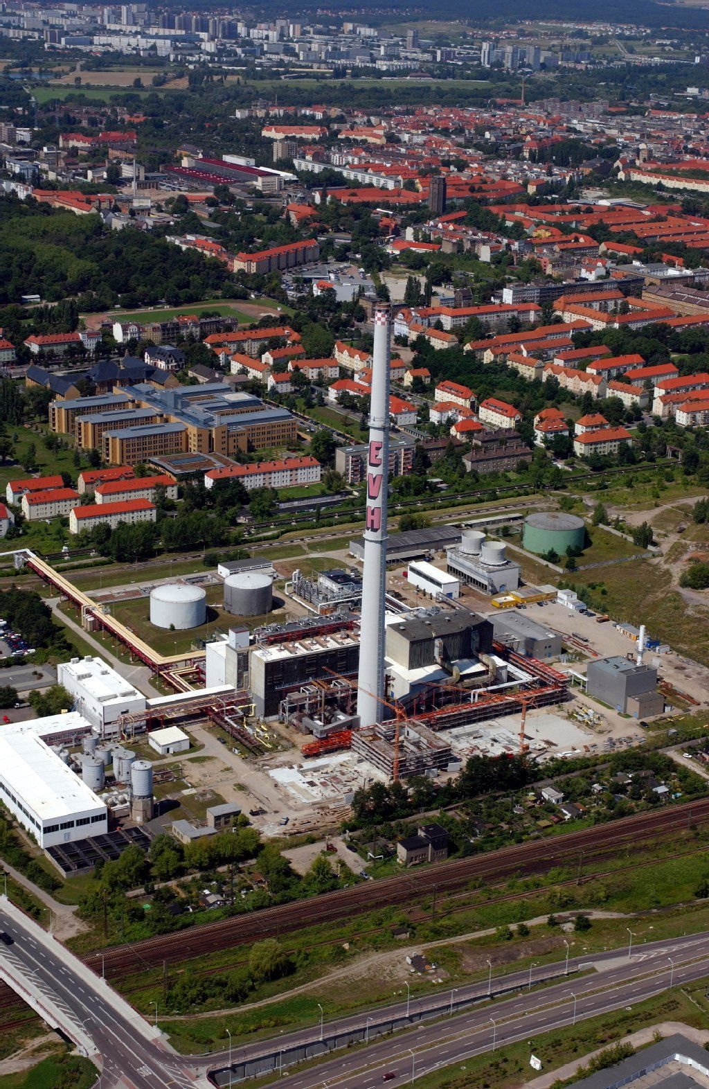 Blick auf das Kraftwerk in der Dieselstraße.