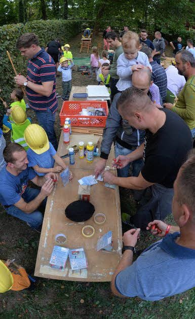 Arbeitseifer auf der „Baustelle“.