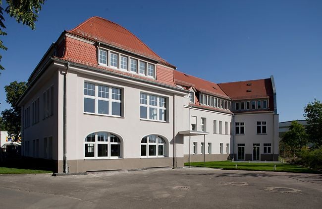 Das Verwaltungsgebäude in Halle/Saale, Deutschland.
