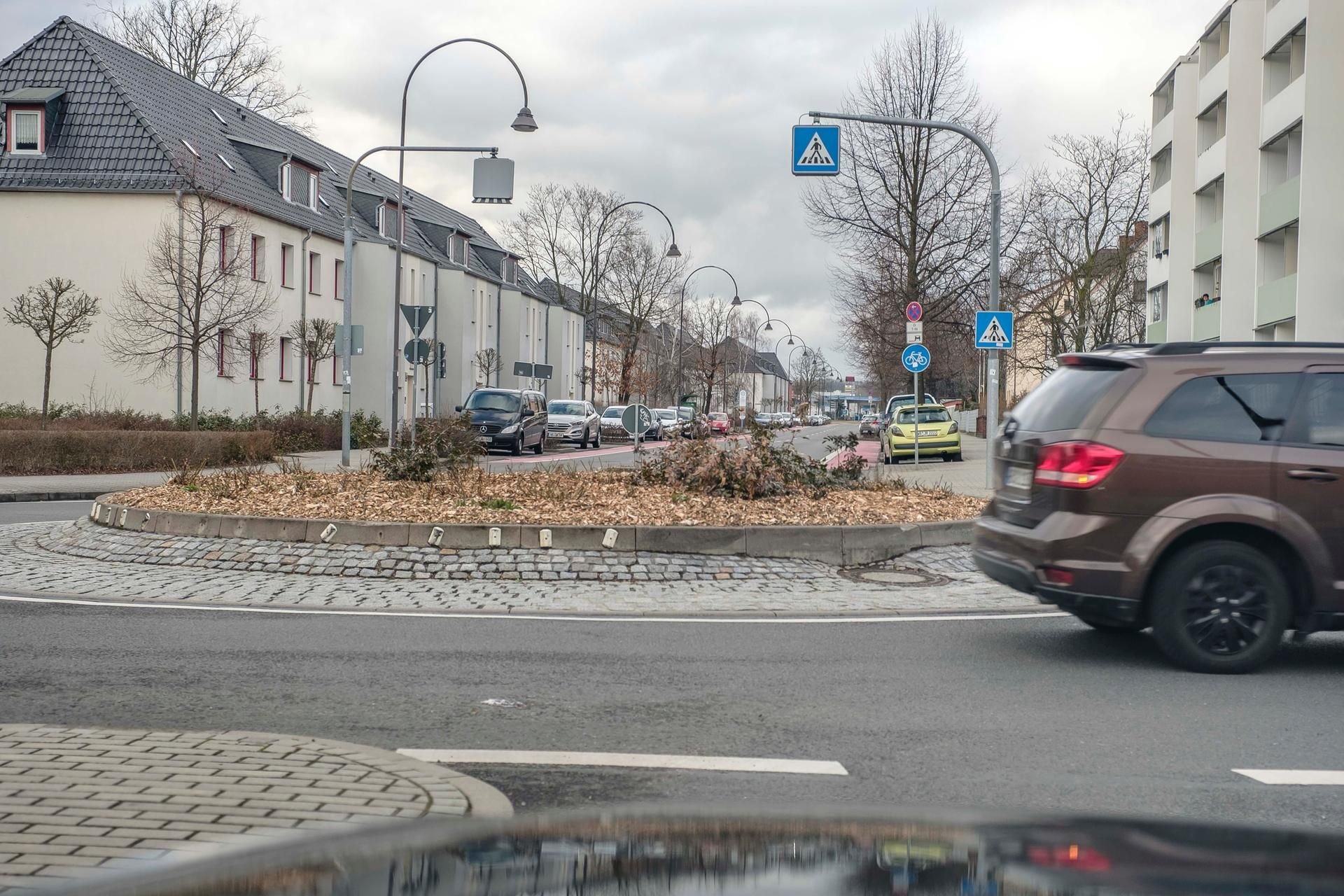 Kreisverkehr Schillerstraße und Sternstraße in Wittenberg.