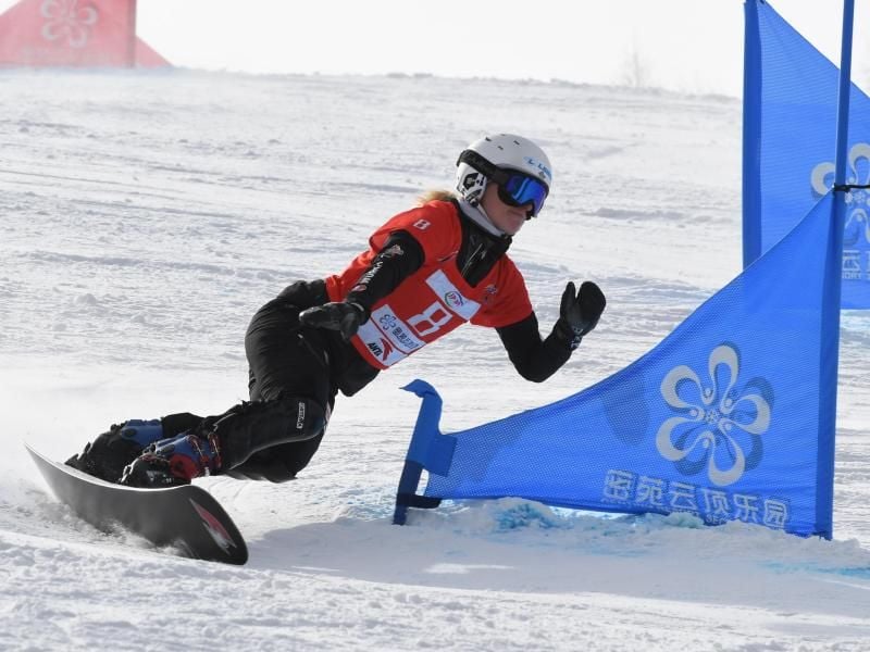 Snowboarderin Selina Jörg wurde beim Weltcup in China Dritte. Foto: Zhu Xudong/XinHua