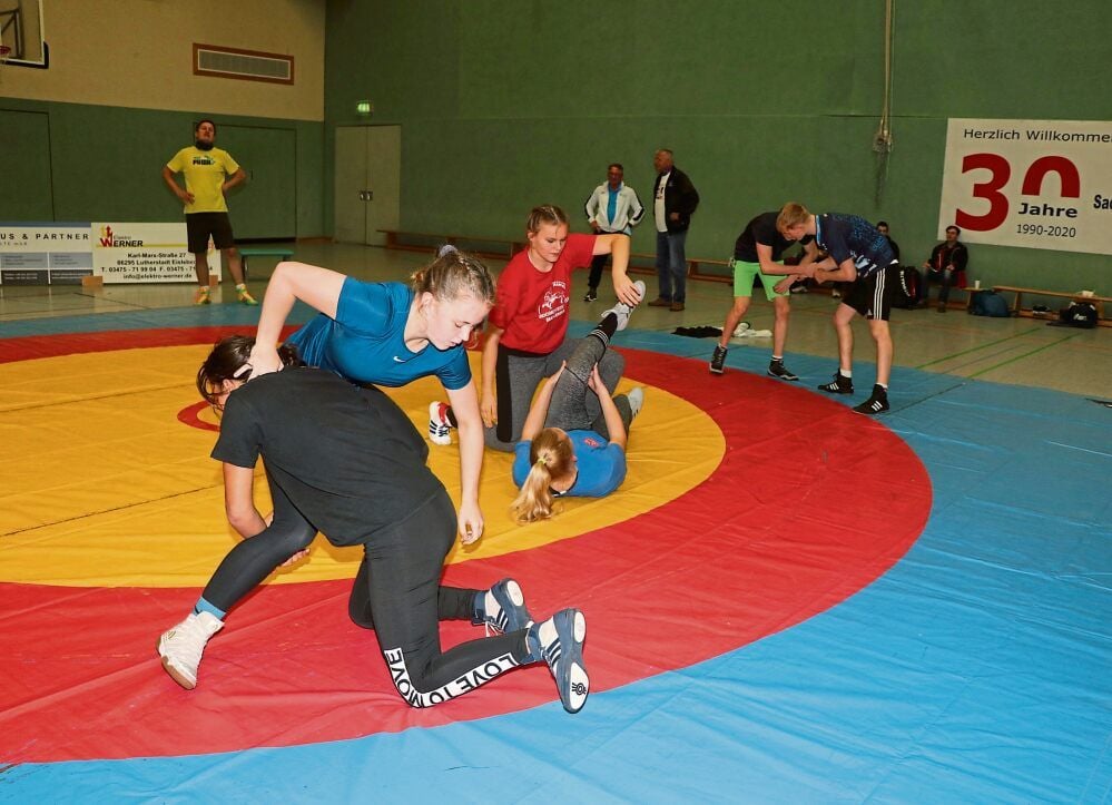 Auf den Ringermatten in der Glück-Auf-Halle in Eisleben herrschte beim Verbandstag Hochbetrieb.