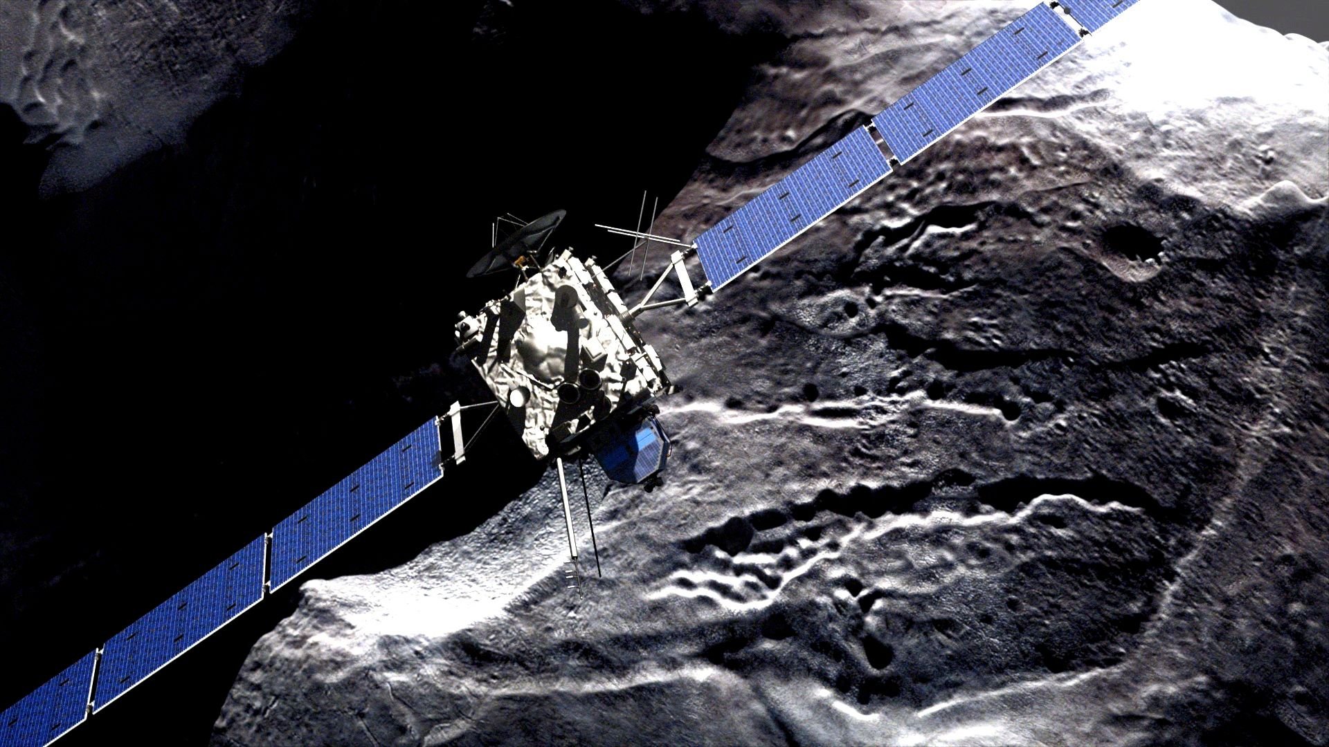 Erfolgreich auf „Tschuri“ aufgesetzt: Die Raumsonde „Rosetta“ der ESA.