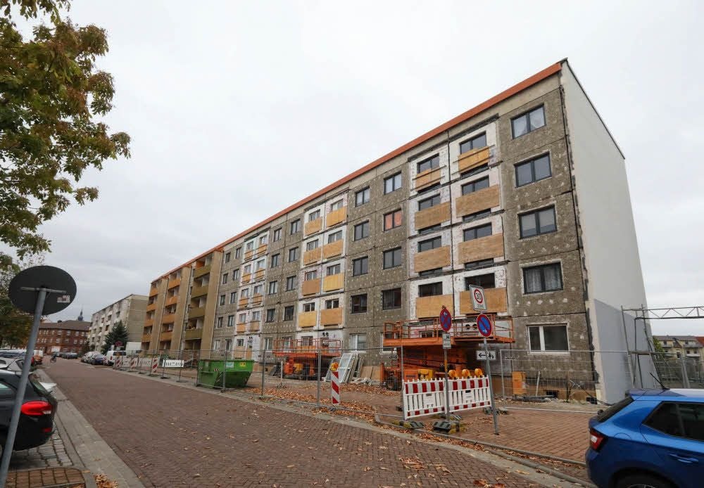 Der Block Marienstraße 19-24 ist eine Baustelle.