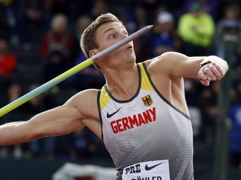 Thomas Röhler warf Wettbewerbs-Rekord beim Diamond-League-Meeting in Eugene. Foto: Andy Nelson/The Register-Guard/AP