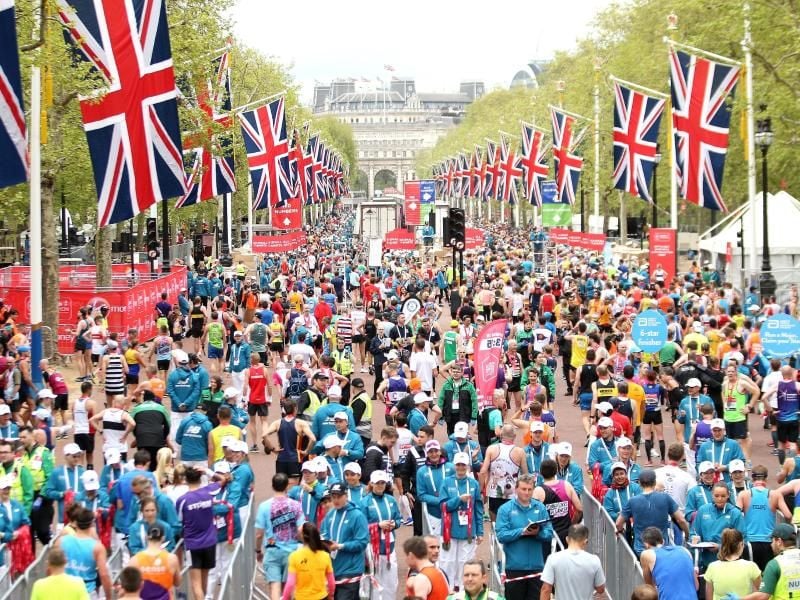 Der traditionsreiche London-Marathon findet 2020 nur unter Ausschluss der Zuschauer und Amateurläufer statt. Foto: Paul Harding/PA Wire/dpa