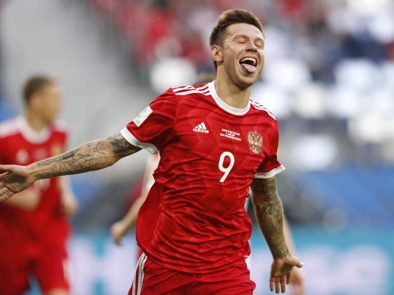 Fedor Smolow erzielte in der 2. Halbzeit das 2:0 für Russland. Foto: Pavel Golovkin