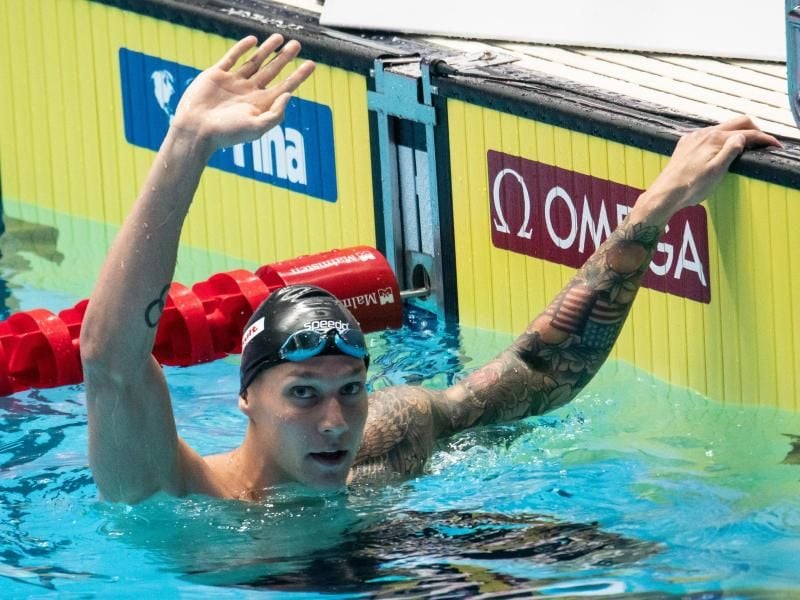 Caeleb Dressel stellte über 100 Meter Schmetterling einen neuen Weltrekord auf. Foto: Bernd Thissen