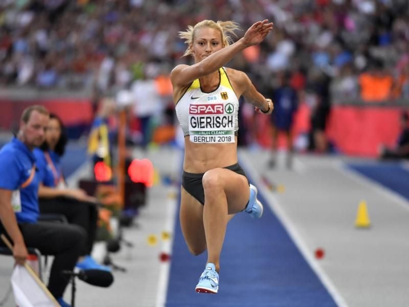 Kristin Gierisch holt sich im Dreisprung bei der EM den zweiten Platz. Foto: Martin Meissner