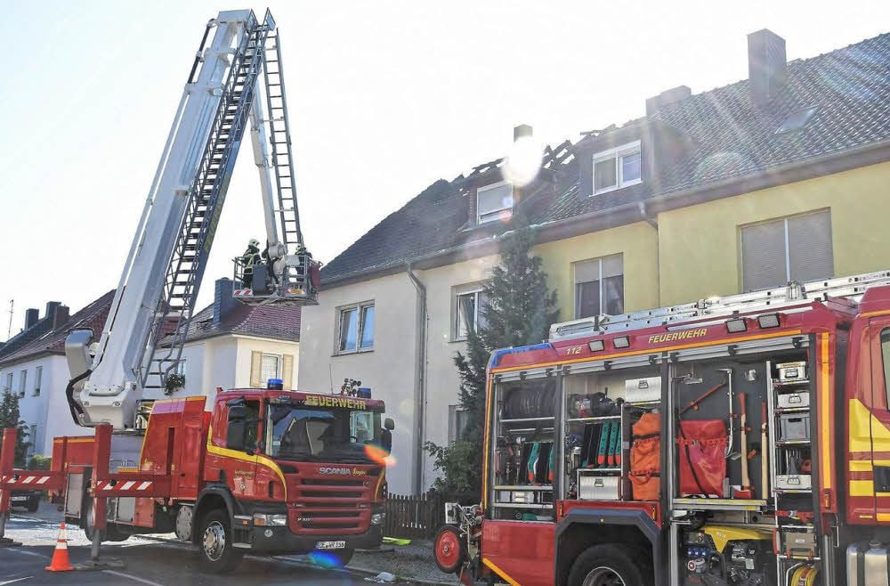 Das zerstörte Dachgeschoss am Morgen danach.
