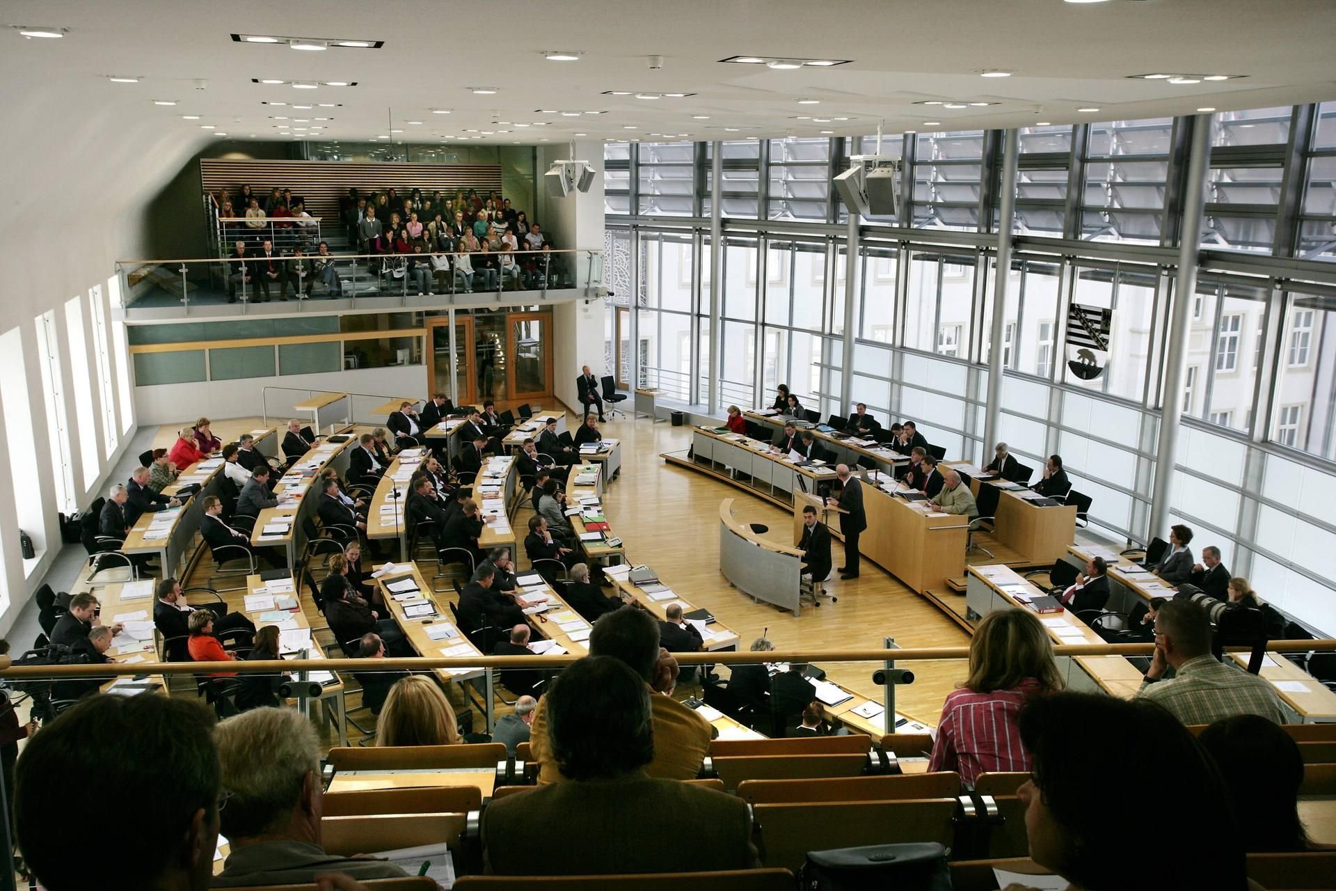 Der Parlamentssaal des Landtages Sachsen-Anhalt in Magdeburg.