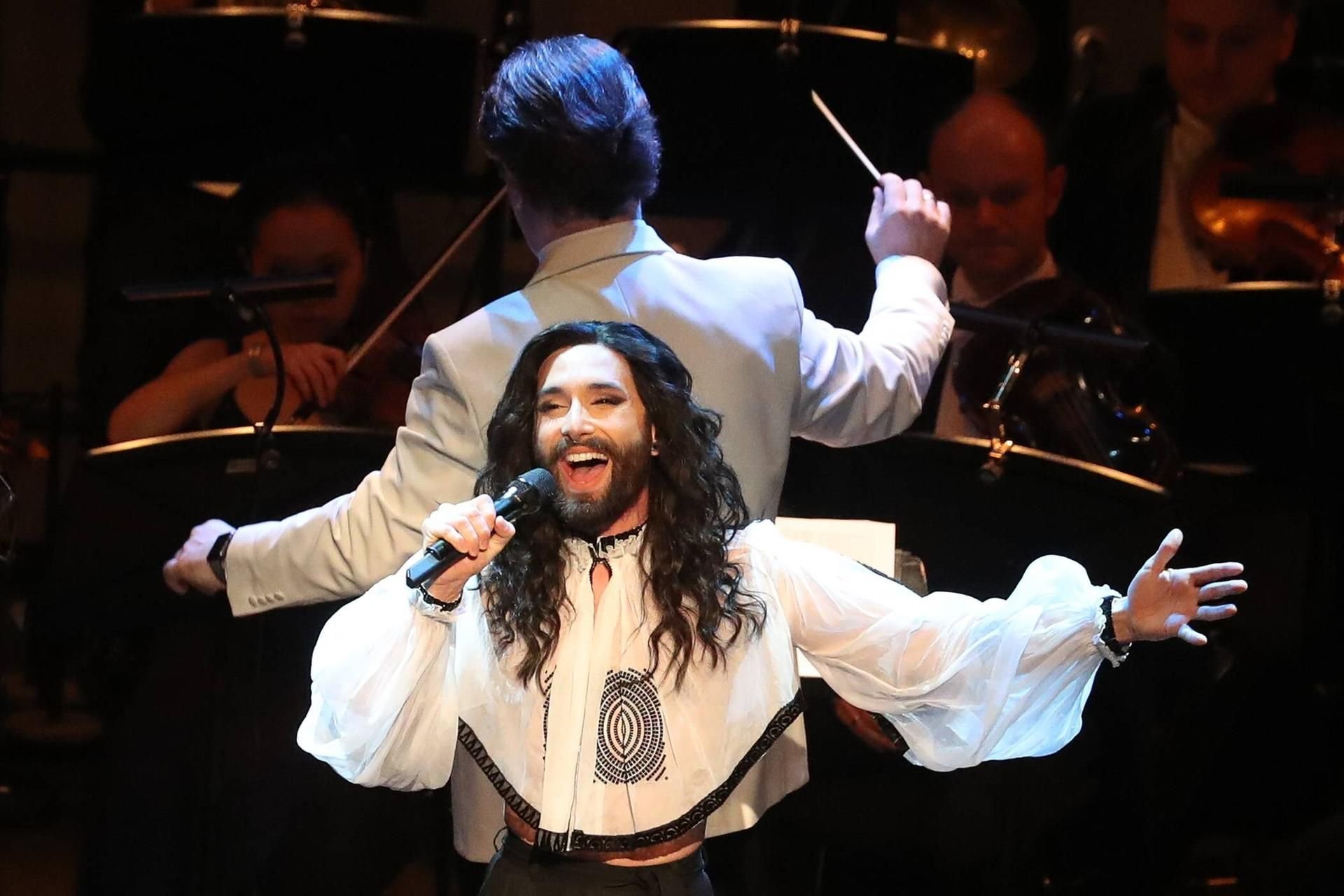 Conchita Wurst während eines Auftritts in Hannover.