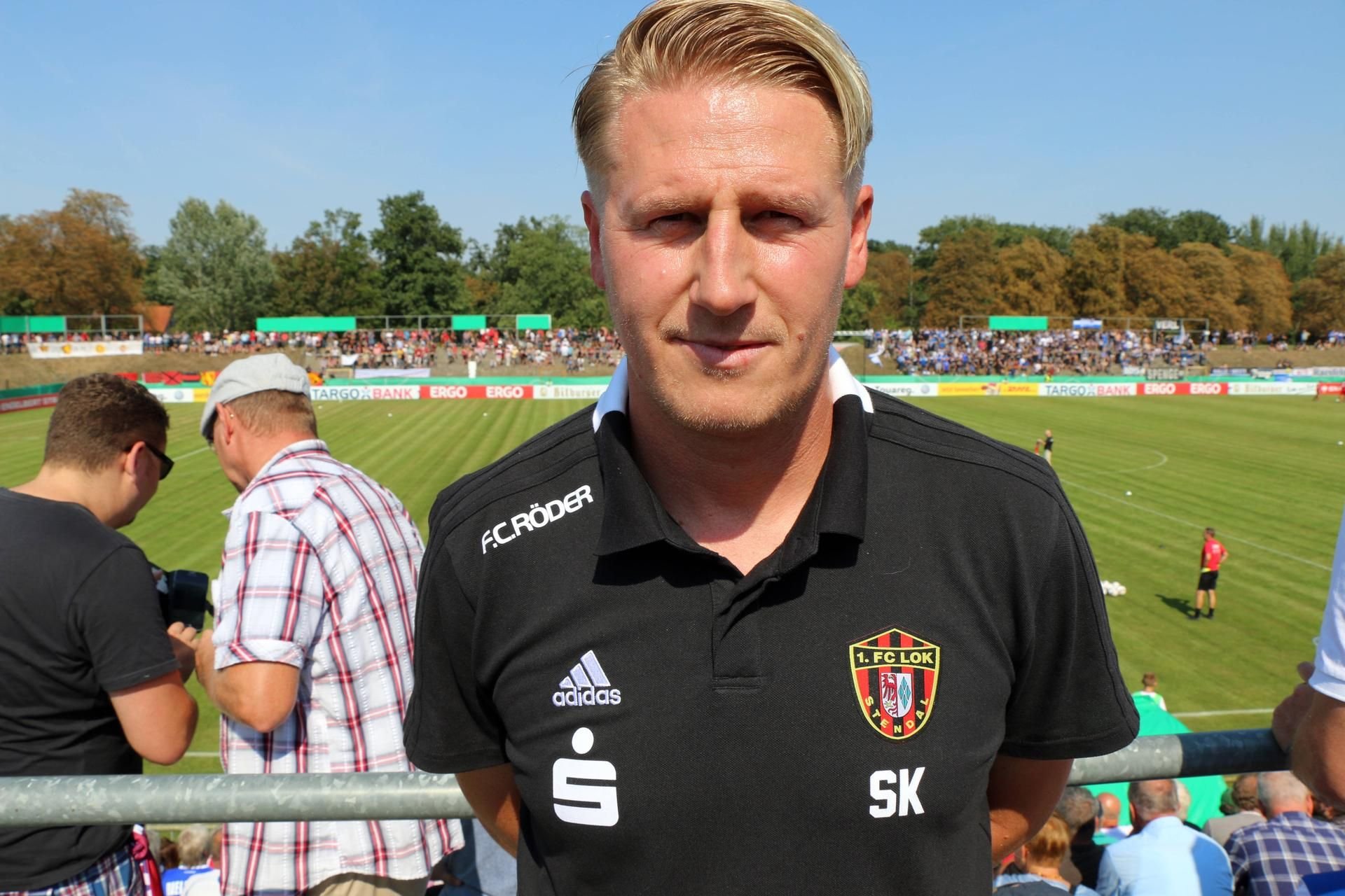 Germania-Trainer Sven Körner, hier 2018 noch als Coach von Lok Stendal.