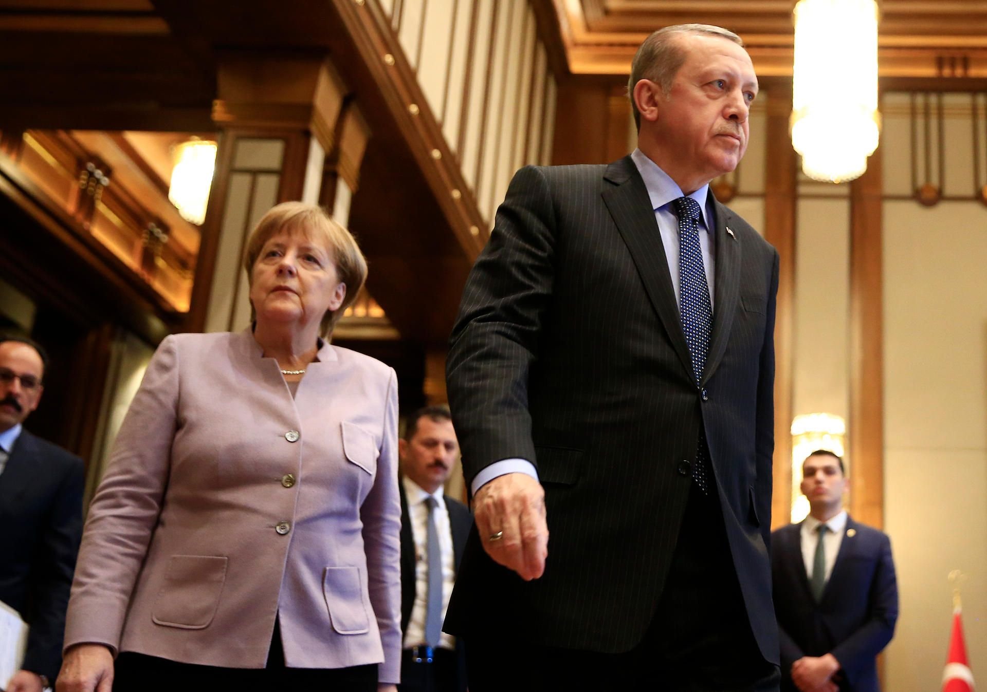 Bundeskanzlerin Angela Merkel und der türkische Präsident Recep Tayyip Erdogan.