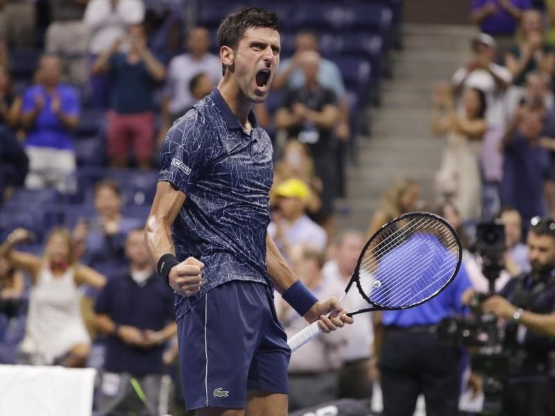 Novak Djokovic feiert seinen Sieg. Foto: Frank Franklin Ii/AP