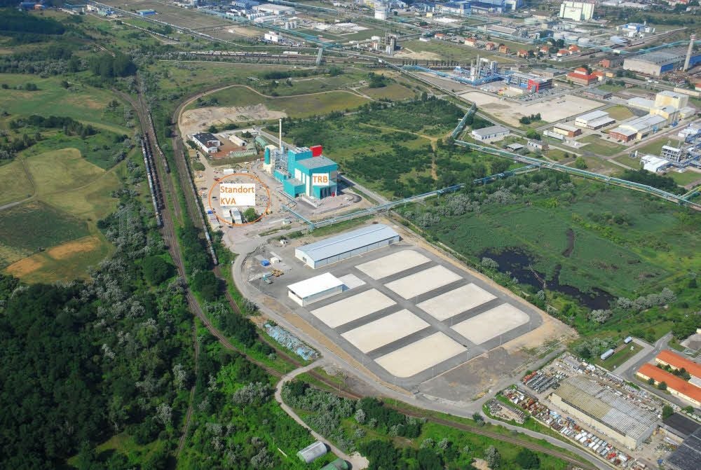 Zwischen der B184 und der Parsevalstraße in Bitterfeld soll die neue Klärschlammverbrennungsanlage (KVA) entstehen.