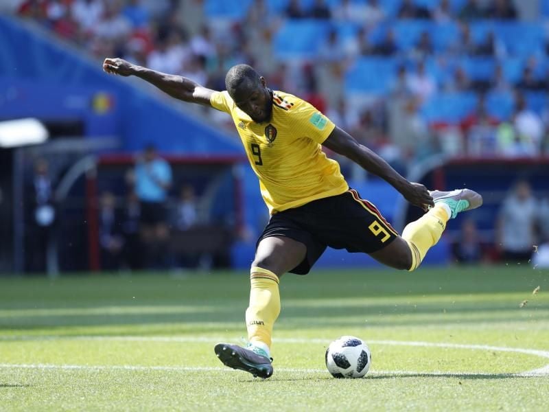 Belgiens Romelu Lukaku gelang bei der WM in zwei Spielen jeweils ein Doppelpack. Foto: Hassan Ammar/AP