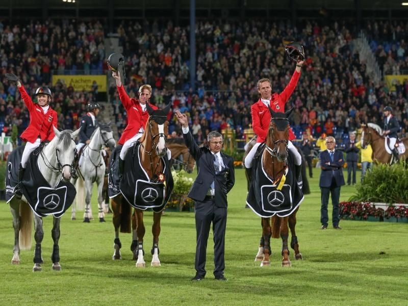 Bundestrainer Otto Becker konnte mit den deutschen Springreitern 2017 den Titel im Nationenpreis-Finale nicht verteidigen. Foto: Friso Gentsch