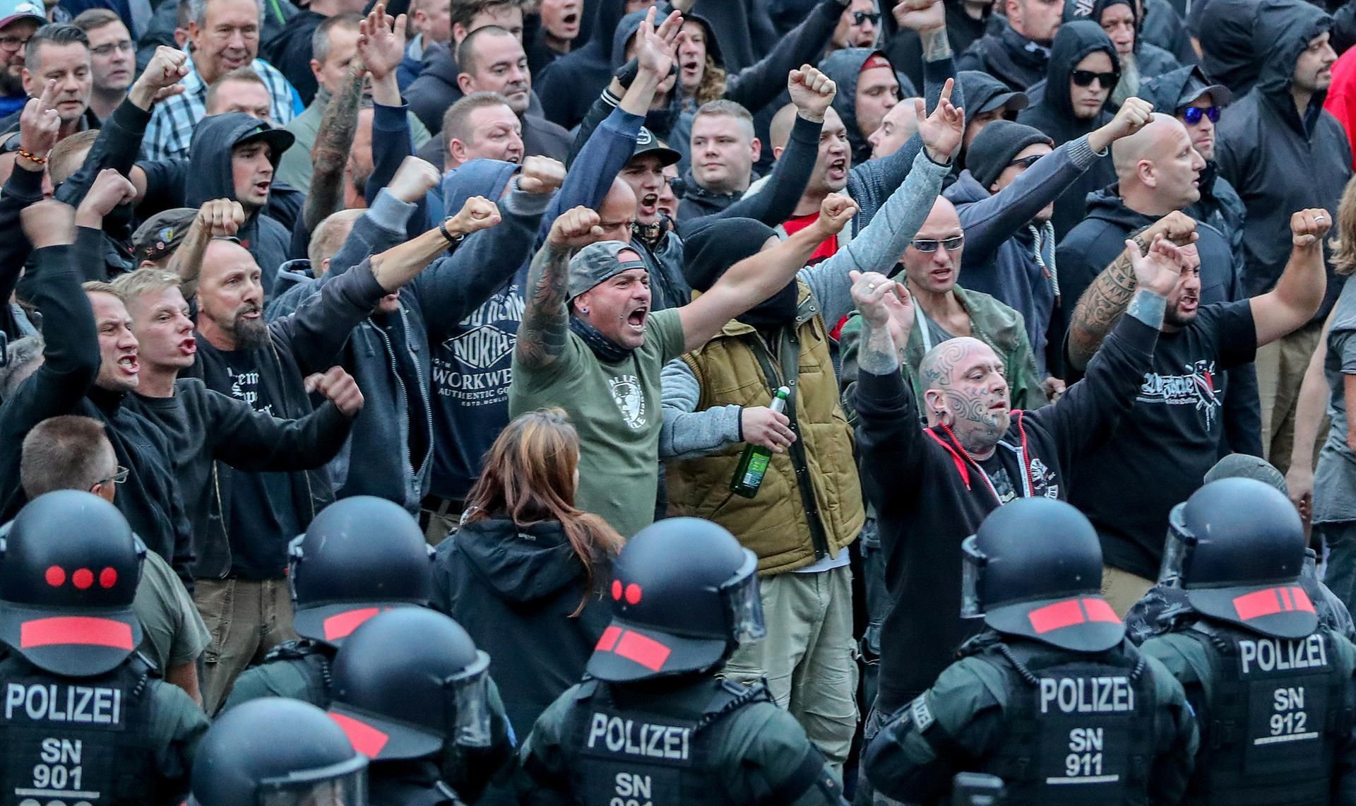 Demonstranten der rechten Szene sorgten in Chemnitz für Unruhe.