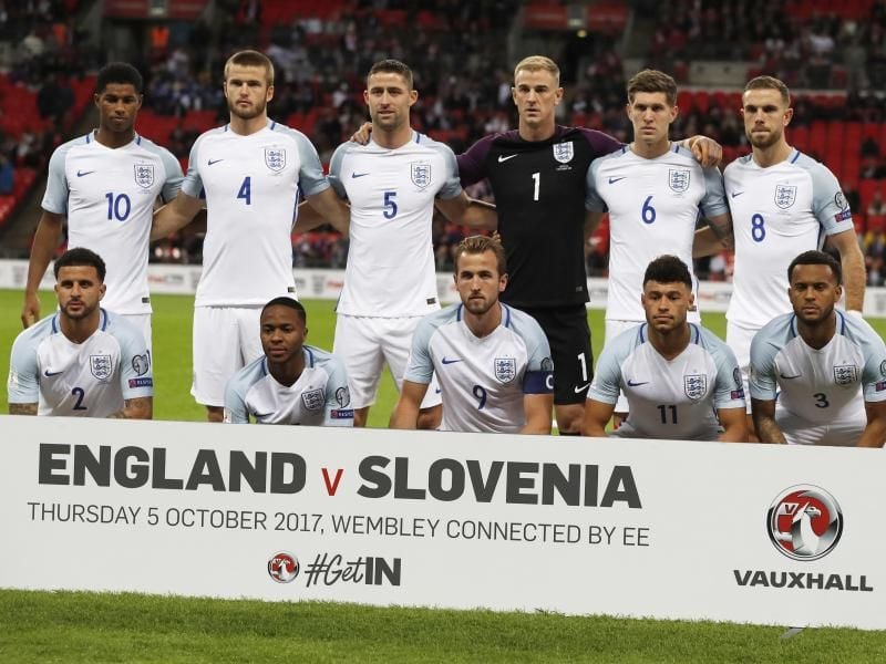 Die englische Fußball-Nationalmannschaft. Foto: Kirsty Wigglesworth/AP