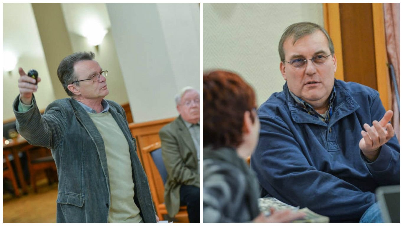 Auf der jüngsten Versammlung des Vereins für Anhaltische Landeskunde haben Norbert Postler (links) und Bernd Westphal (rechts) ihre neuen Veröffentlichungen zur Köthener Heimatgeschichte einem interessierten und fachkundigen Publikum vorgestellt.