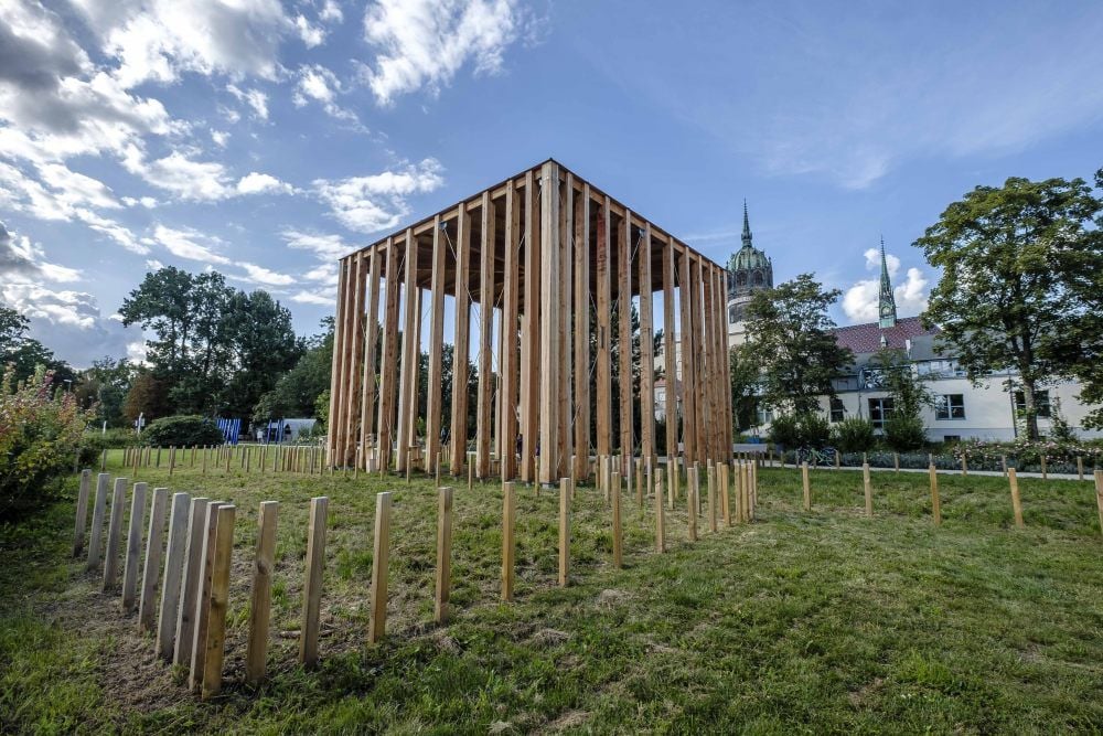Das „House of One“ stand auf der Andreasbreite neben dem Luthergarten.