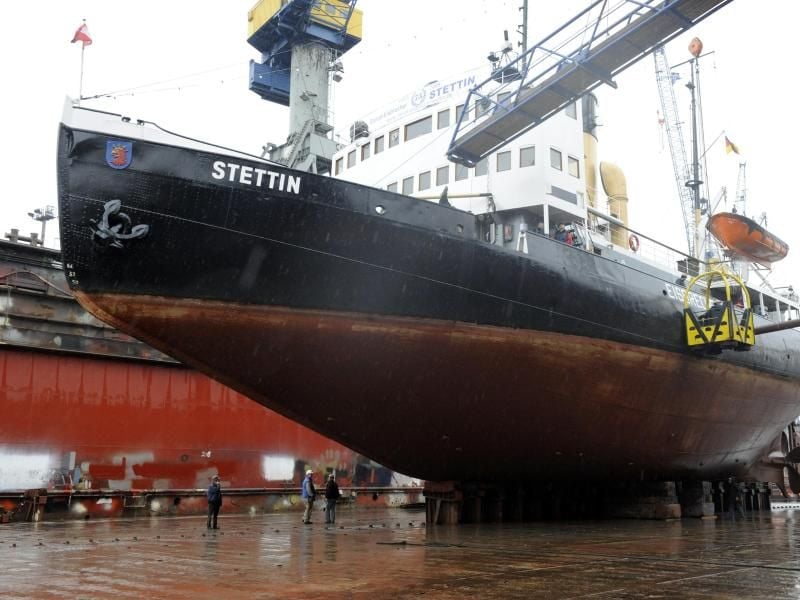 Der historische Dampf-Eisbrecher „Stettin” in der Hamburger Werft Blohm+ Voss. Foto: Maurizio Gambarini/Archiv