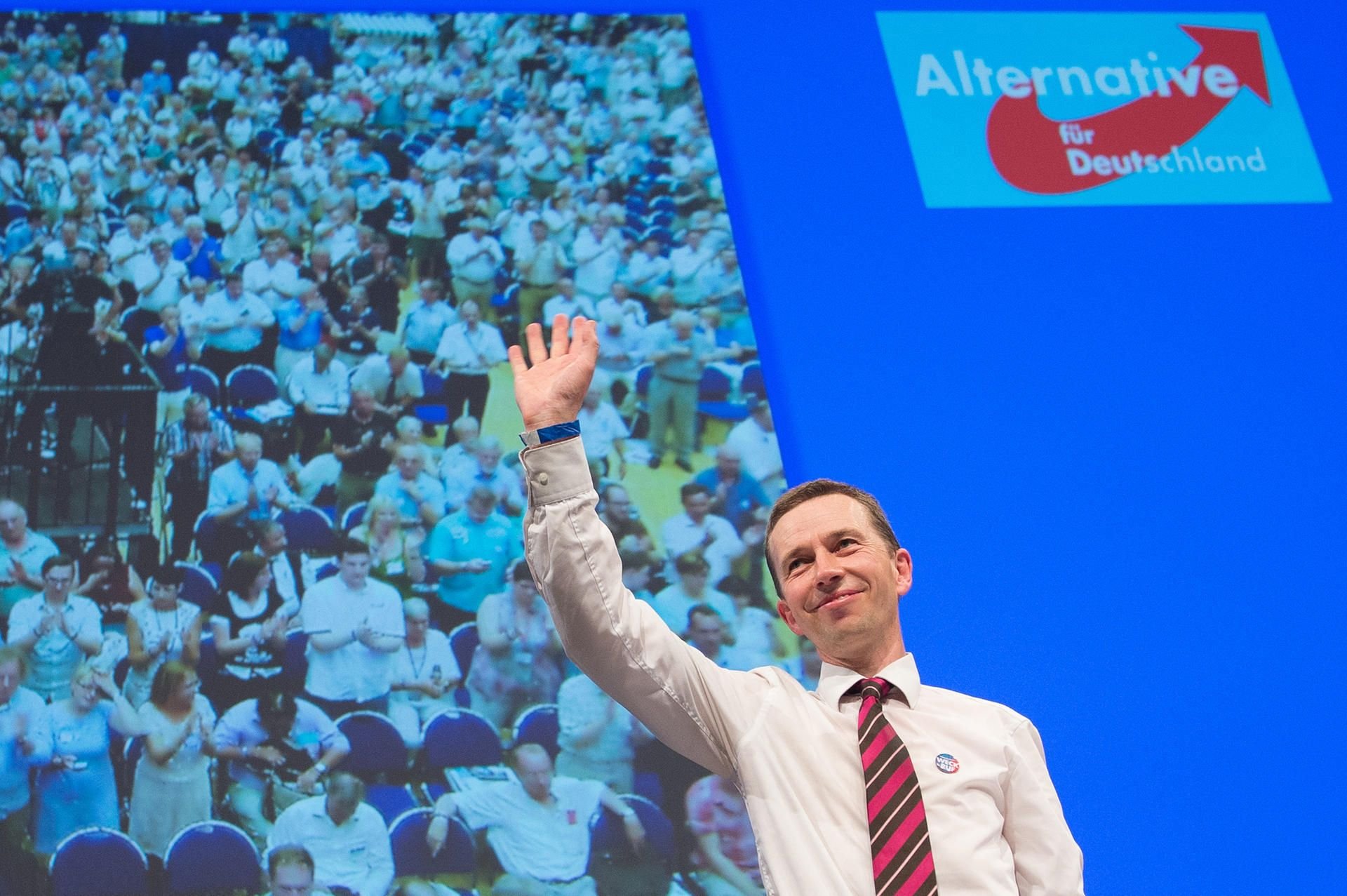 Bernd Lucke auf einem Parteitag der AfD in 2014