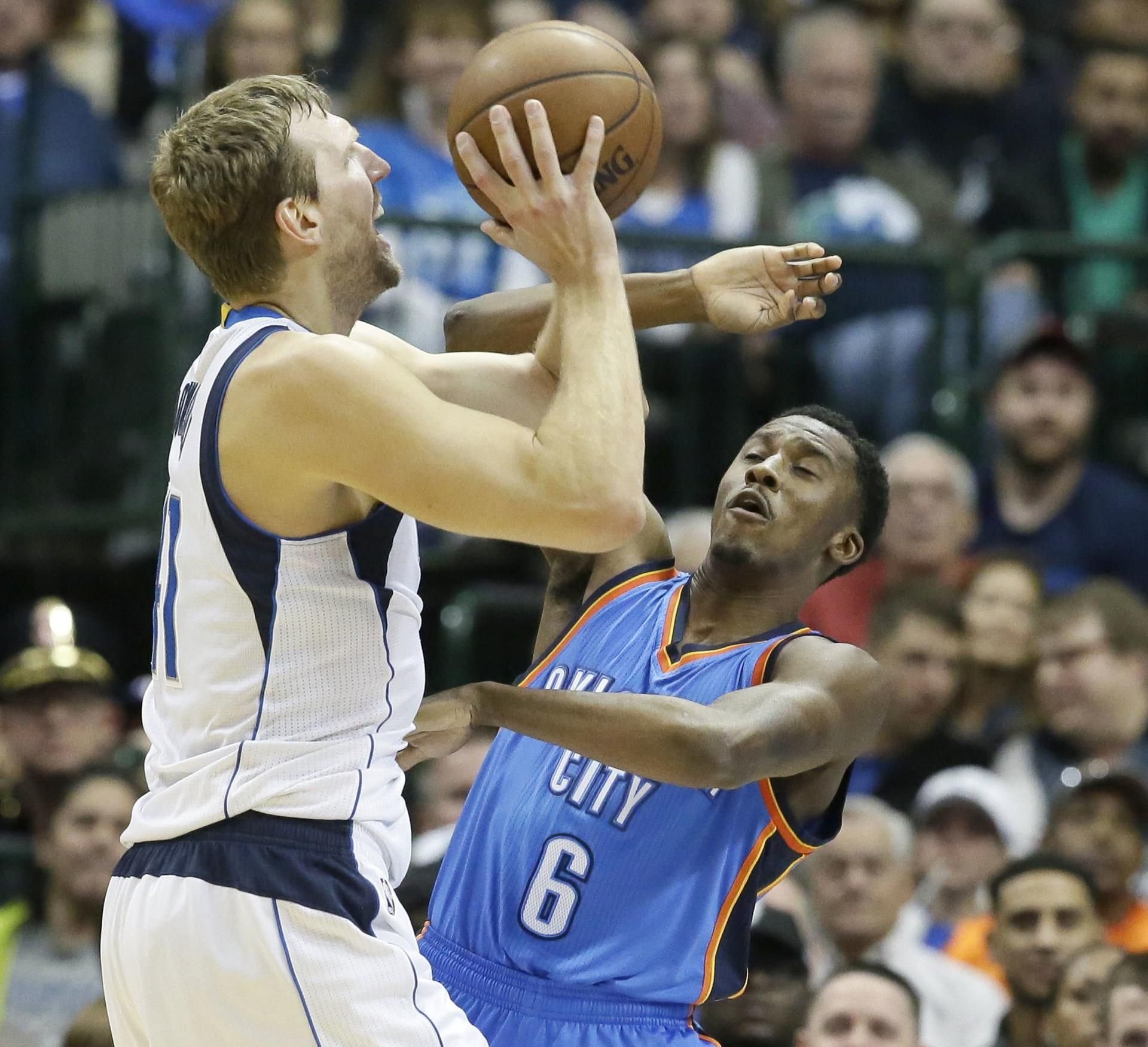 Dirk Nowitzki zeigte gegen OKC eine gute Leistung.