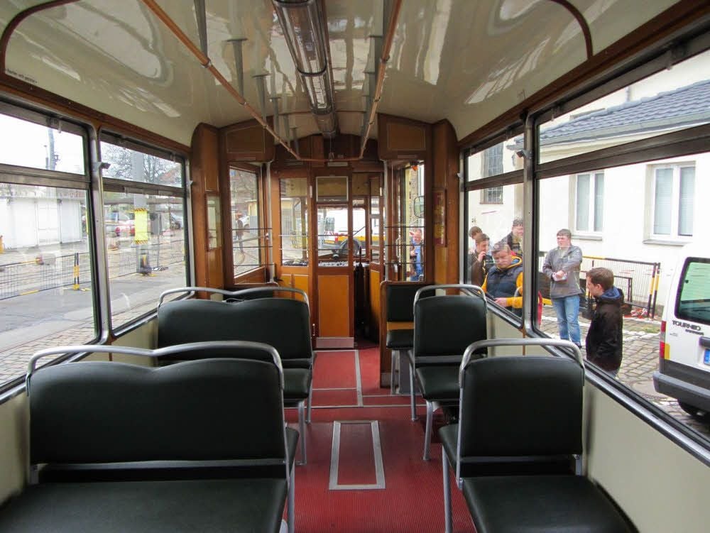 Die Innenansicht eines Gotha-Wagens.