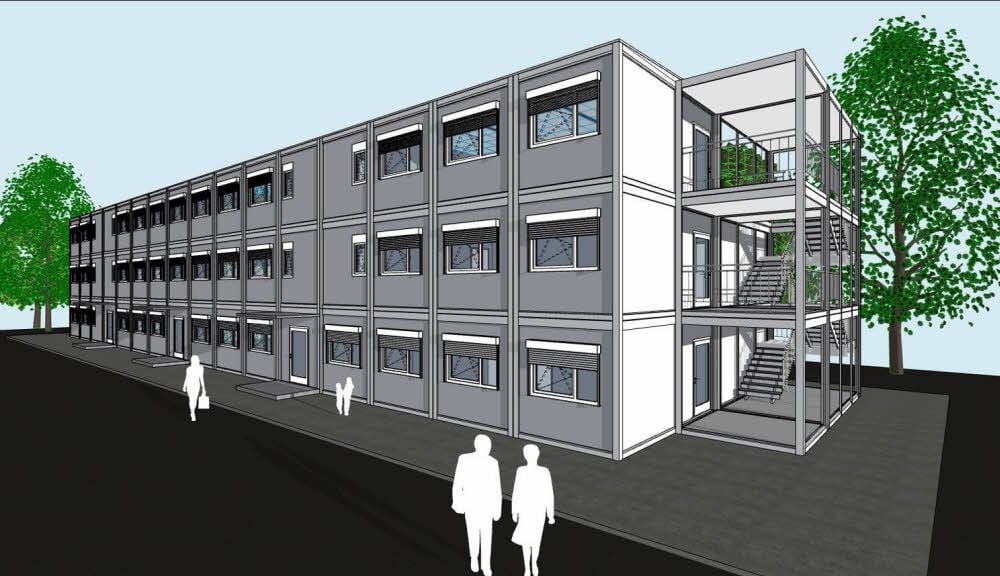 So soll die Containeranlage am GutsMuths-Gymnasium in Quedlinburg aussehen.