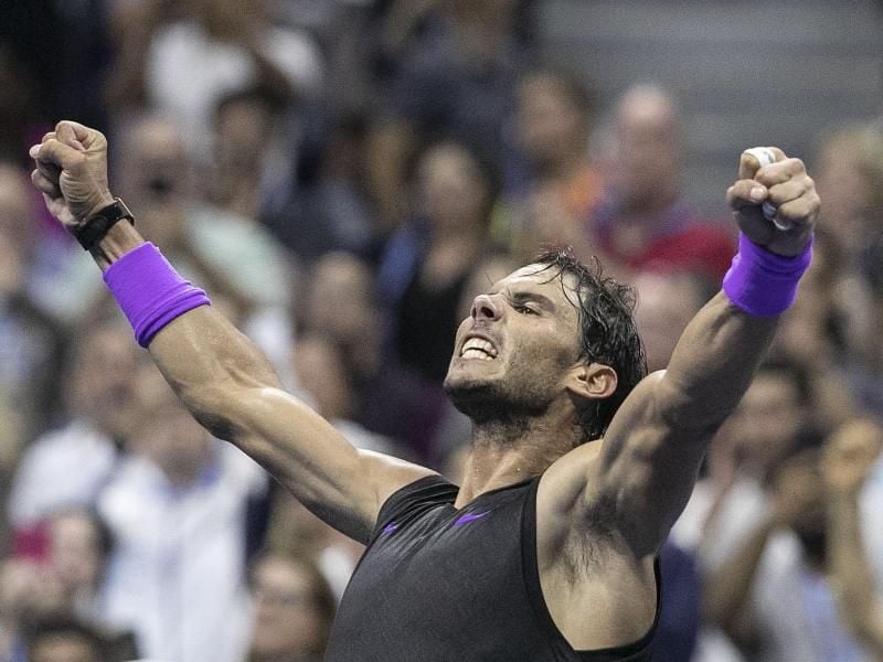 Rafael Nadal feiert seinen Sieg gegen Marin Cilic. Foto: Javier Rojas/Pi/Prensa Internacional via ZUMA
