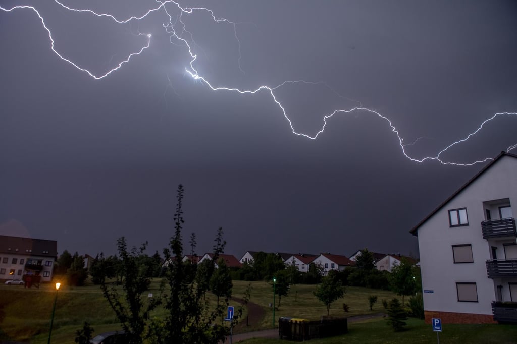 Heftige Gewitter über Teutschenthal bei Halle