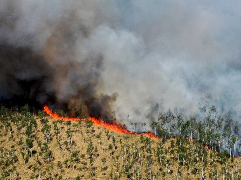 Der Großbrand bei Plessa aus der Luft