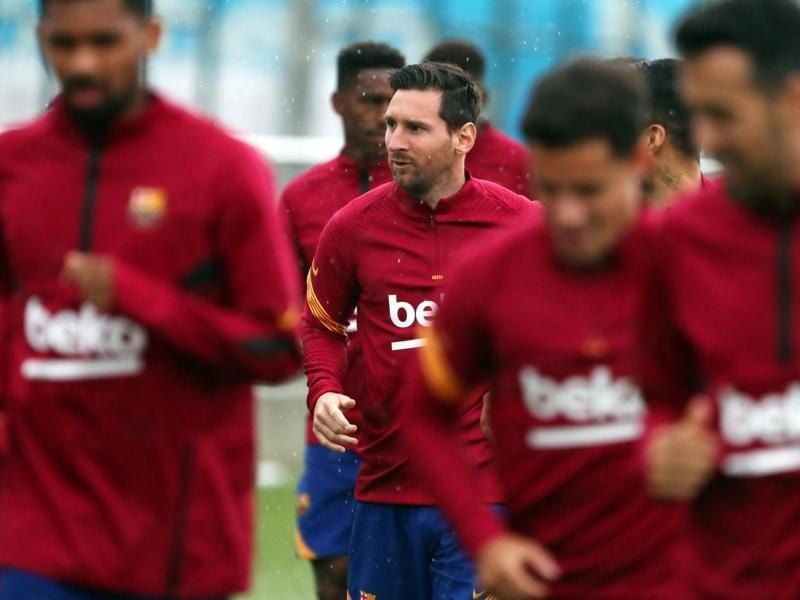 Trainiert wieder mit der Mannschaft: Lionel Messi (M) vom FC Barcelona. Foto: Miguel Ruiz/FC Barcelona/dpa