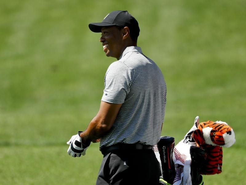 Tiger Woods zählt beim Masters in Augusta zu den Favoriten. Foto: Matt Slocum/AP/dpa