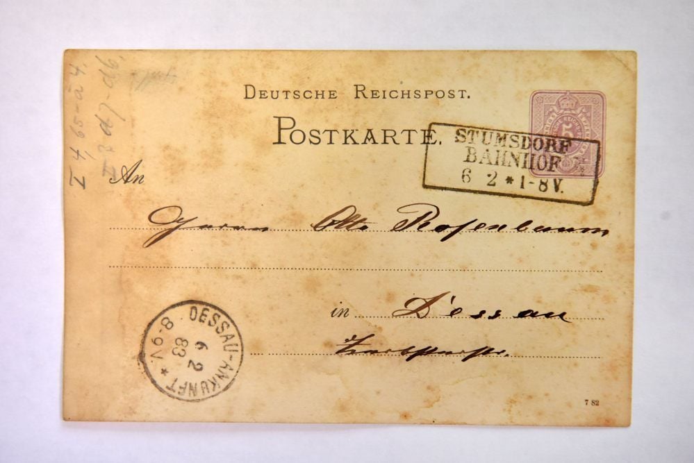Per Postkarte gelangten die Infos zum Schachgegner.