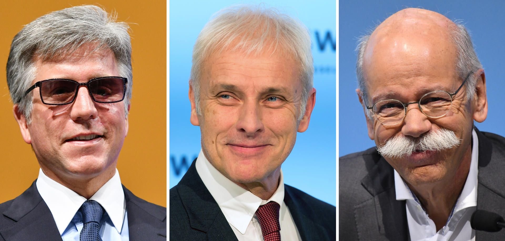 Der Vorstandssprecher des Softwarekonzerns SAP, Bill McDermott (v.l.n.r,) Matthias Müller (Volkswagen AG) und Dieter Zetsche (Daimler AG)