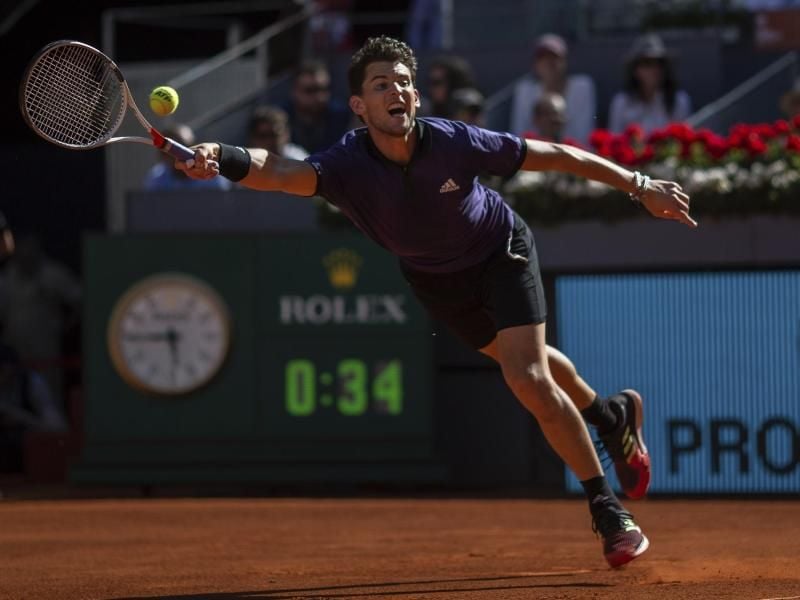 Steht nach seinem Sieg gegen Roger Federer im Halbfinale von Madrid: Dominic Thiem. Foto: Bernat Armangue/AP