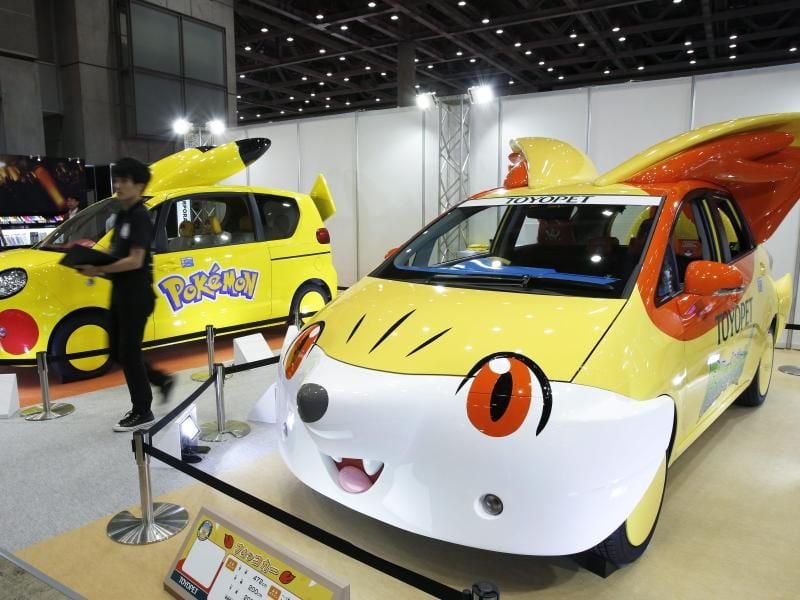 „Pokemon”-inspirierte Autos auf einer Messe in Tokio: Die „Pokemon”, gestartet vor 20 Jahren, hat sich für Nintendo zu einem Dauerbrenner mit einer weltweiten Gemeinde aus Millionen Fans entwickelt. Foto: Kiyoshi Ota