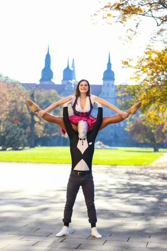 Elisabeth Bernsen hat für die MZ schon mal mit ihrem Partner Christoph Herrman im Schlossgarten getanzt.